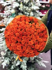 101 коралловая роза 90 см