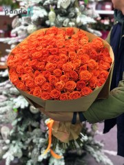 101 коралловая роза 90 см