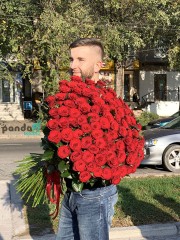 101 красная роза 100 см