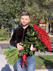 101 красная роза 100 см