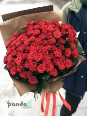 101 красная роза Эль Торо 60 см