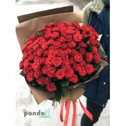 101 красная роза Эль Торо 60 см