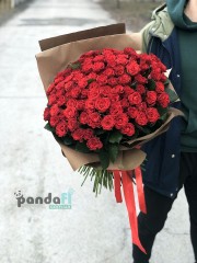101 красная роза Эль Торо 60 см