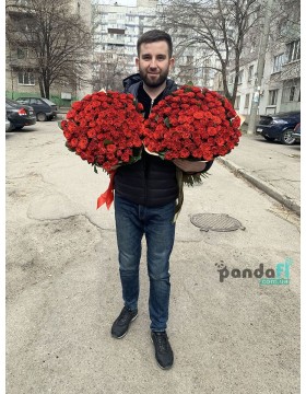 101 та 101 червона троянда 60 см