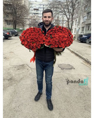 101 и 101 красная роза 60 см