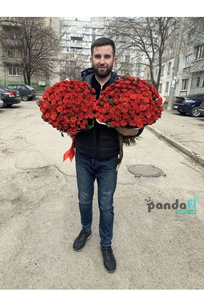 101 и 101 красная роза 60 см