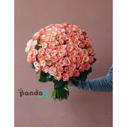 101 розовая роза Мисс Пигги 60 см