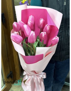 11 crimson tulips