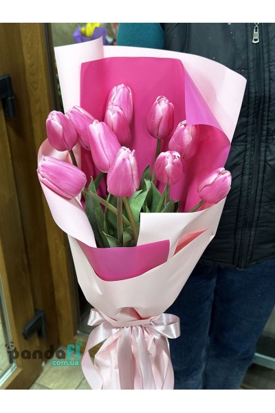 11 crimson tulips