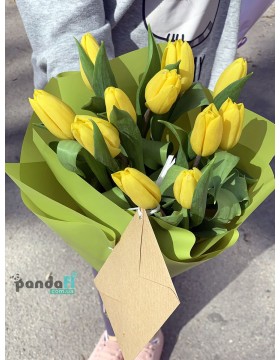 11 yellow tulips