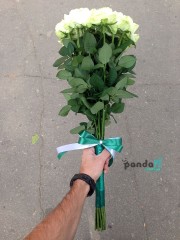 15 white roses 80 cm