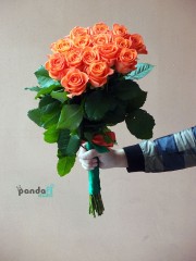 15 коралових троянд 80 см