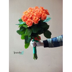 15 коралових троянд 80 см