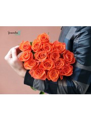 15 коралових троянд 80 см