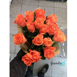 15 коралових троянд 60 см