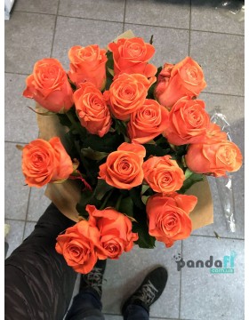 15 коралловых роз 60 см