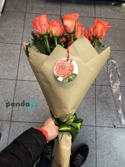15 коралових троянд 60 см