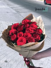 15 red roses 60 cm