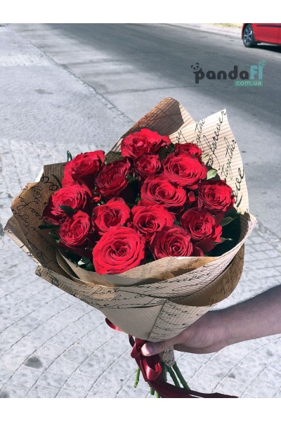 15 red roses 60 cm