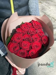 15 червоних троянд 70 см #2