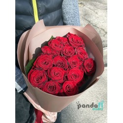 15 червоних троянд 70 см #2