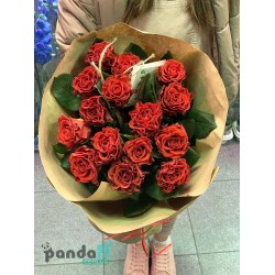 15 червоних троянд Ель торо 50 см