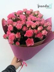 15 рожевих кущових троянд 40 см