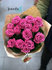 15 рожевих троянд Аква 50 см