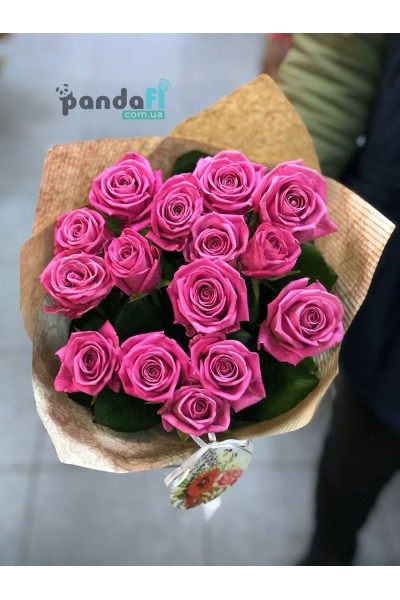 15 рожевих троянд Аква 50 см