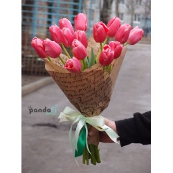 15 розовых тюльпанов