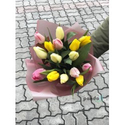 15 тюльпанов микс 3 цвета Нежный