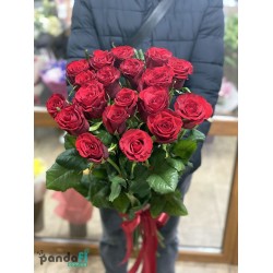 19 червоних троянд 90 см