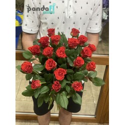 19 червоних троянд Ель торо 60 см #2