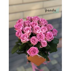 19 рожевих троянд Аква 50 см