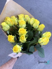 19 жовтих троянд 60 см