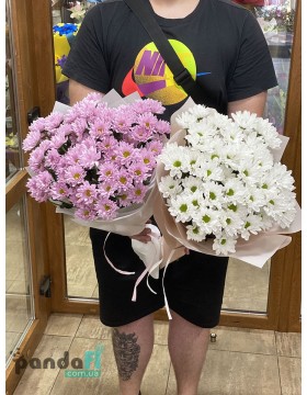 2 bouquets of 7 chrysanthemums