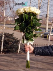 21 біла троянда 70 см