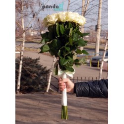 21 біла троянда 70 см