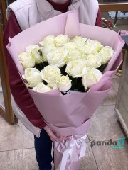 21 біла троянда 80 см