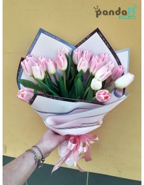 21 розовый тюльпан