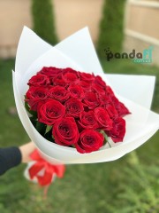 25 червоних троянд 60 см #2