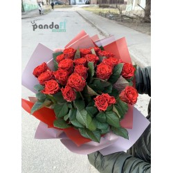 25 червоних троянд Ель торо 50 см