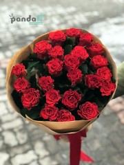25 червоних троянд Ель торо 70 см