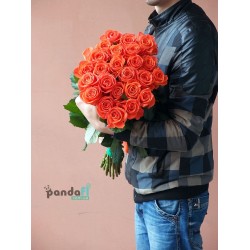 25 коралових троянд 80 см