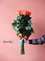 25 коралових троянд 80 см