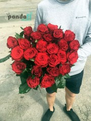 25 red roses 70 cm