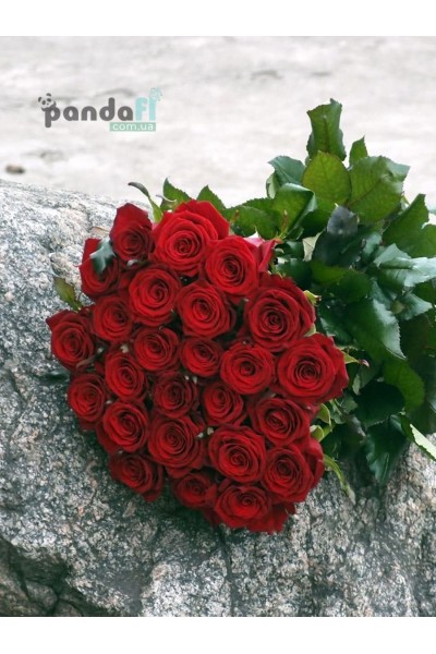 25 червоних троянд Гран При 90 см