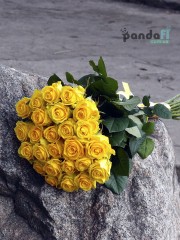 25 жовтих троянд Іліос 80 см