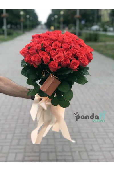 35 коралових троянд 60 см