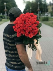 35 коралових троянд 60 см